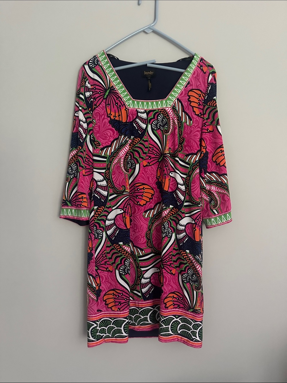 Laundry By Shelli Segal Pink and Orange Patterned Tunic